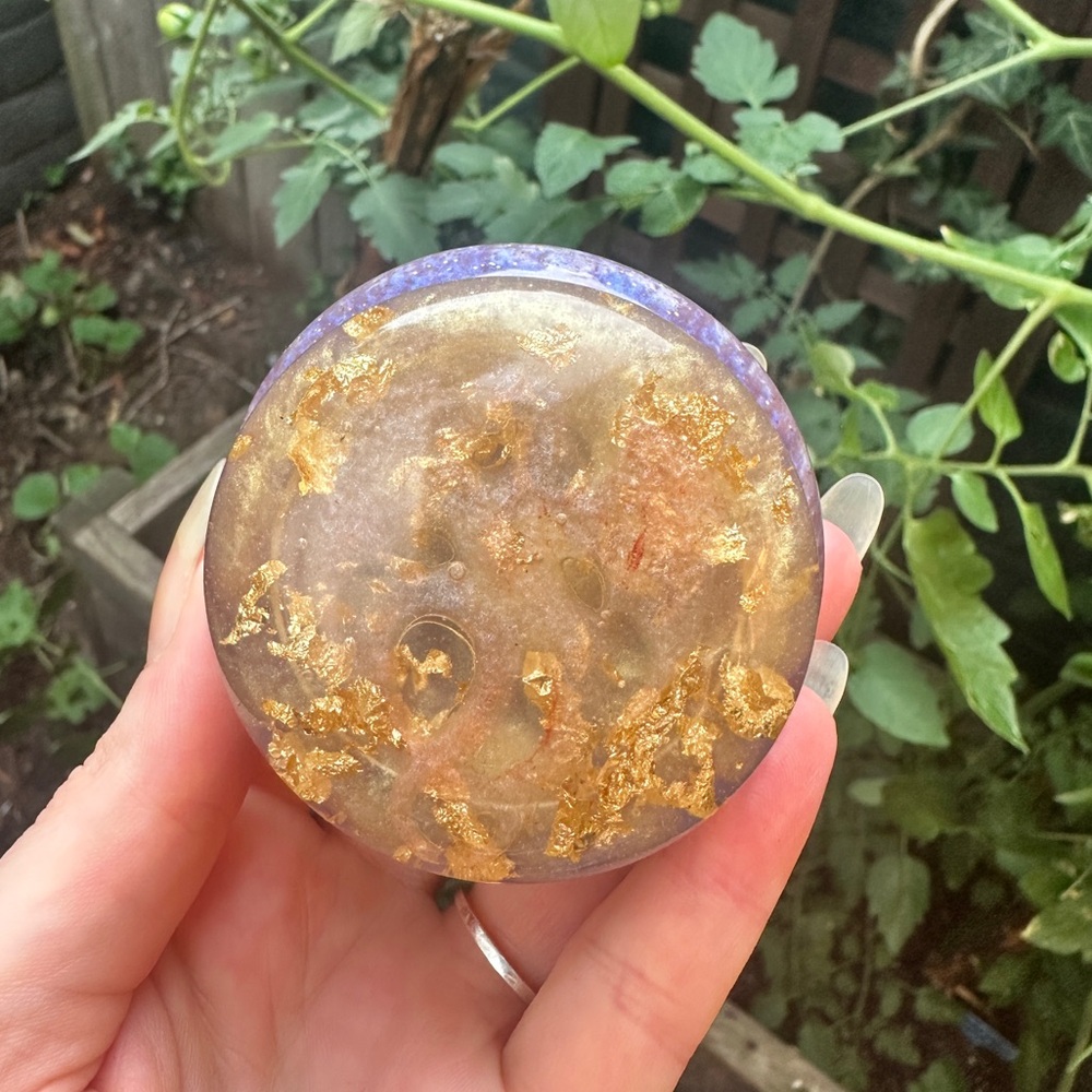 Handcrafted Purple & 24k Gold Dragon Shimmer Glitter Decorative Trinket Jar - Picture 11 of 12